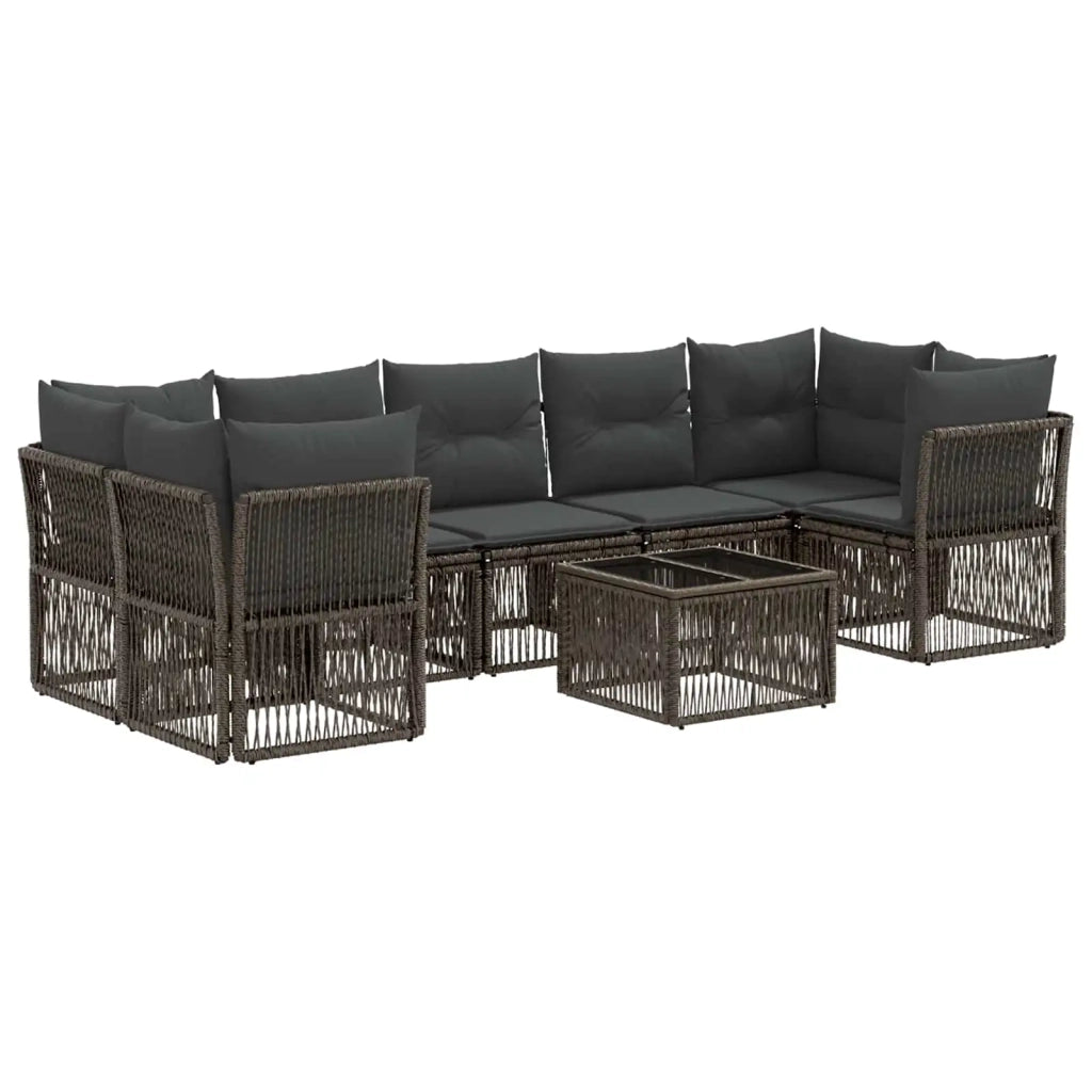 Set Divano da Giardino 8 pz Grigio polyrattan 3434141