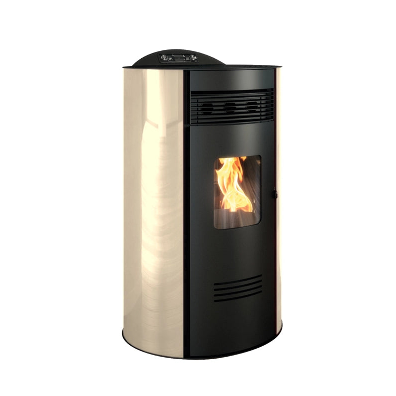 STUFA A PELLET TONDE' KW 9 AVORIO 58X60XH103CM