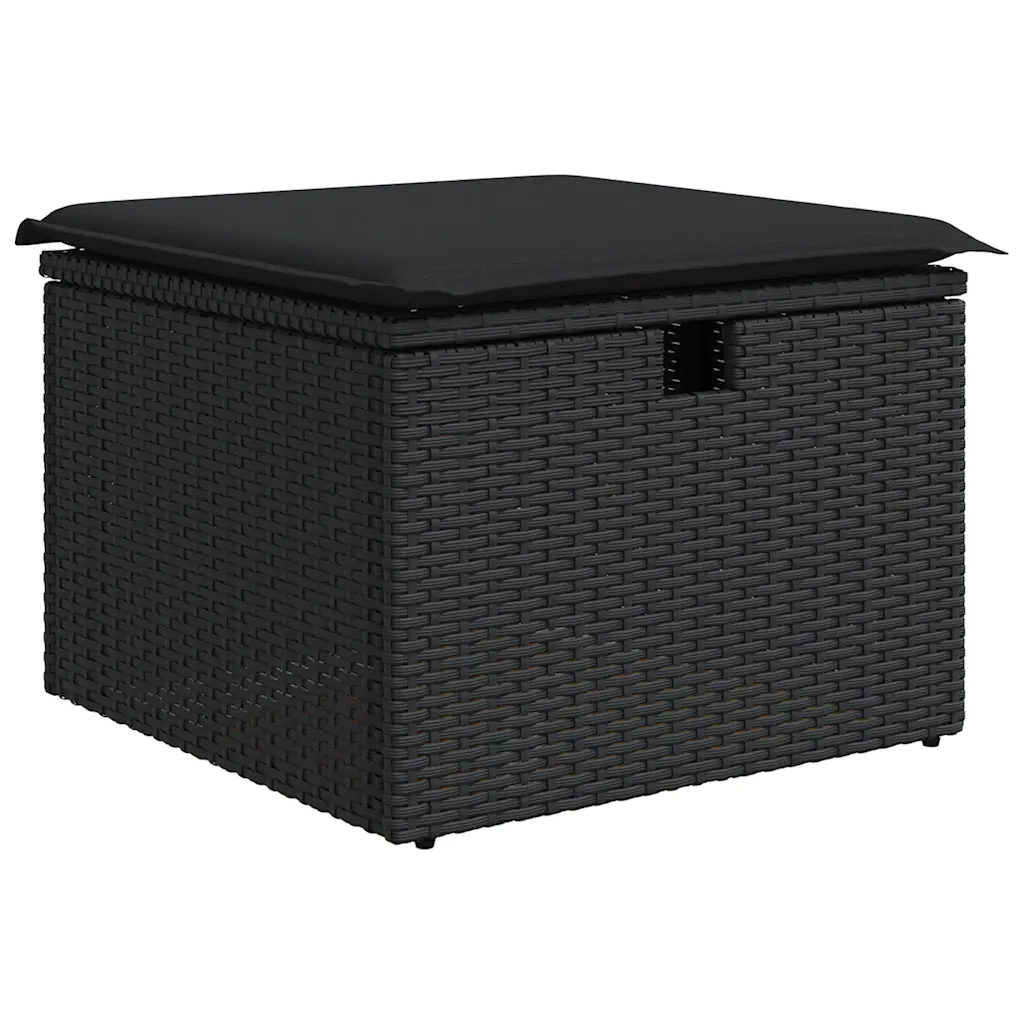 Set Divani da Giardino con Cuscini 7pz Nero Polyrattan 3325501
