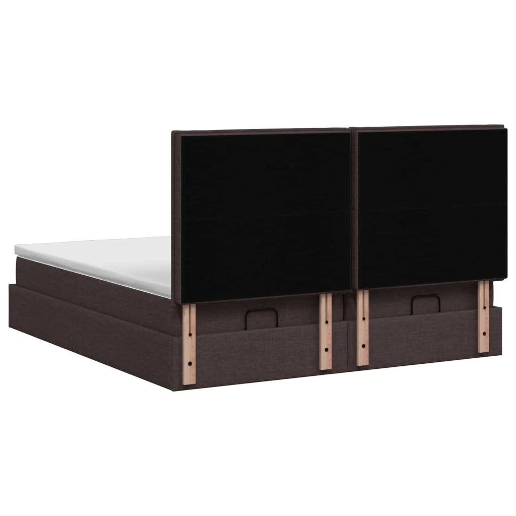 Letto Ottomano con Materasso e LED Marrone Scuro 200 x 200 cm 3458426