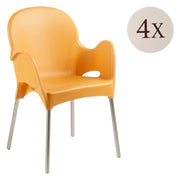 Raimund, Sedia da Esterno 4 Sedie Made in Italy, Arancione