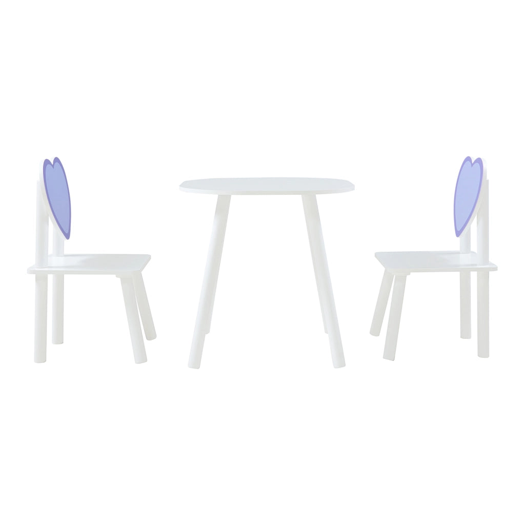 Set Siljan Tavolo e 2 Sedie per Bimbi - Bianco / Viola [en.casa]