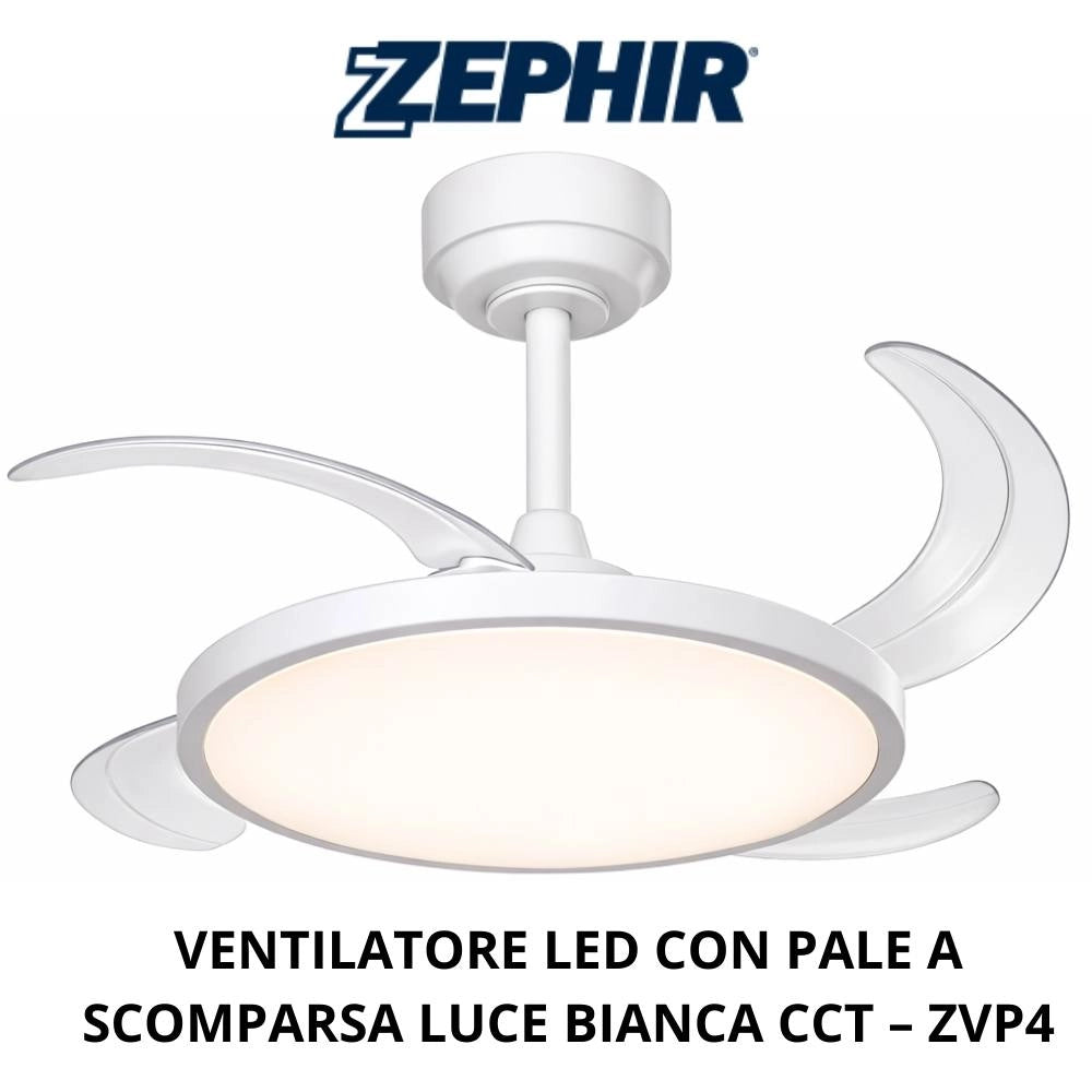 Ventilatore a plafoniera led 40w con pale a scomparsa e telecomando