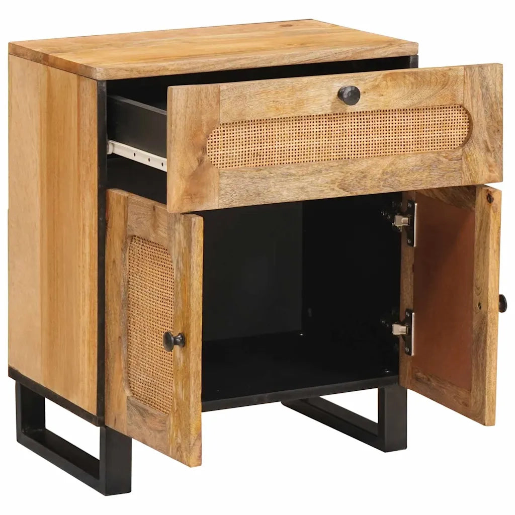 Comodino | Armadio da Notte | Mobiletto da notte con cassetto Naturale 50 x 33 x 60 cm