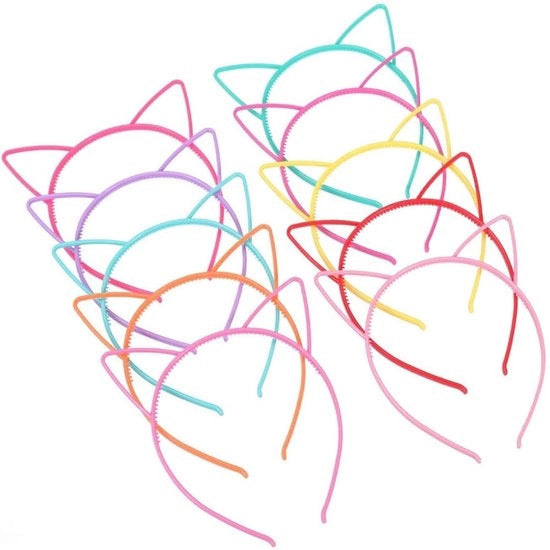 Set di 12 capigliature con fiore a forma di gatto - Adatte per donne e ragazze - Perfette per feste