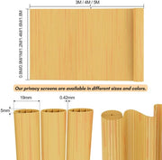 Schermo per giardino in PVC da 1,8x5m per la privacy - separazione per giardino e schermo per balcone - colore bambù - 1,8x5m