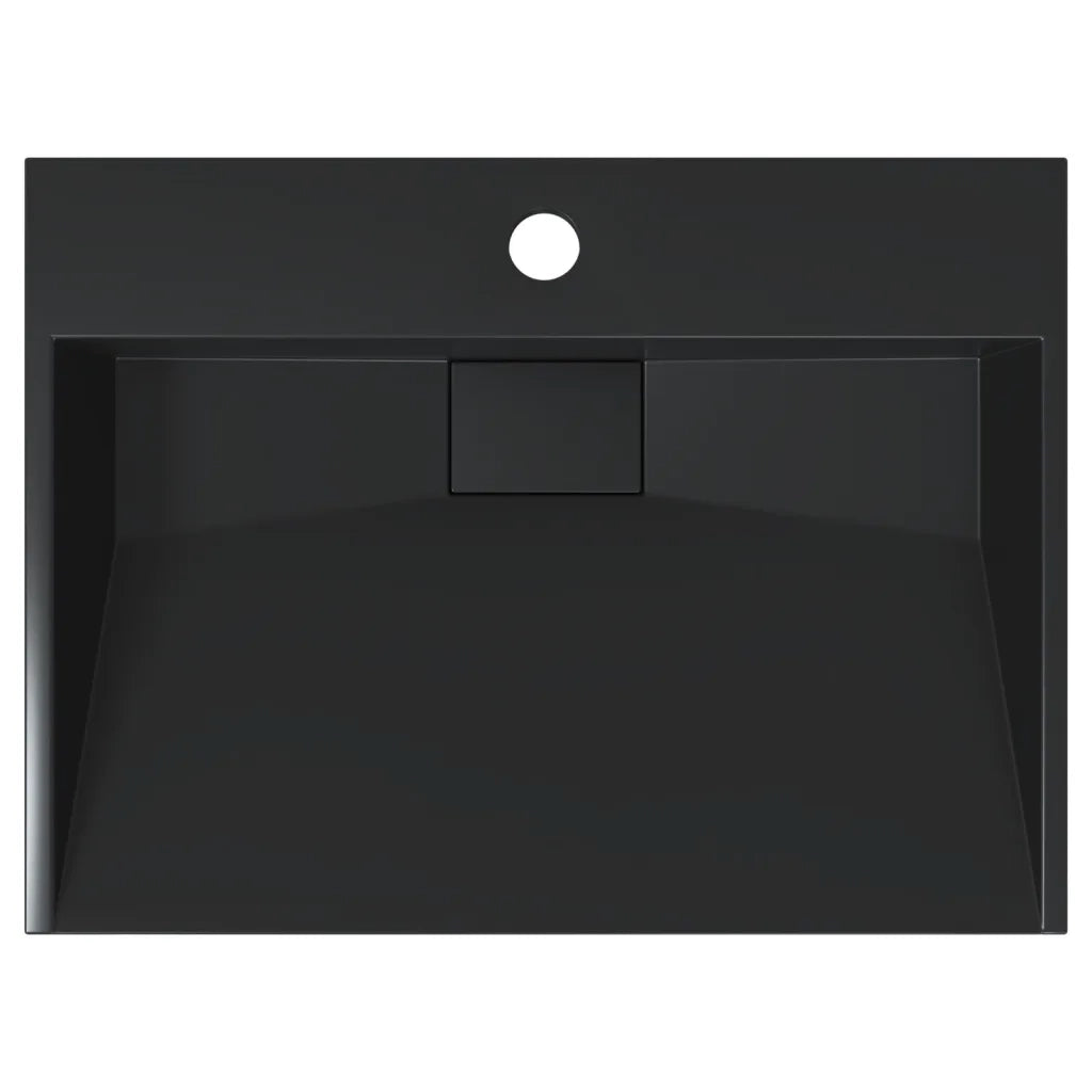 Lavandino 50x38x11 cm Blocco in Marmo/Minerale Nero Opaco 155979
