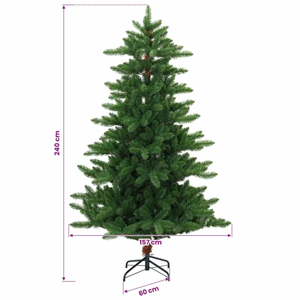 Albero di Natale artificiale 240 cm PVC e Metallo Verde 42056475