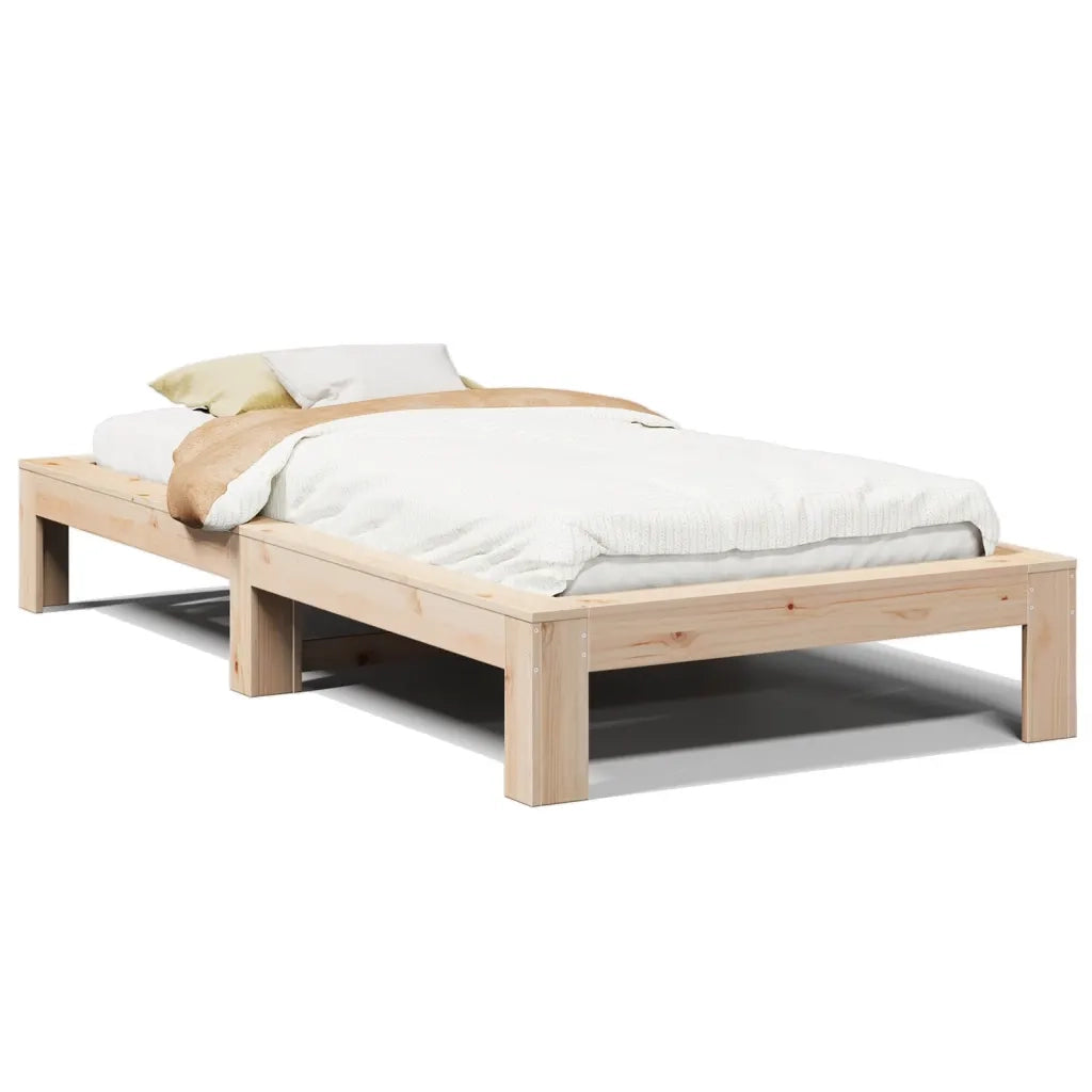 Letto senza Materasso 75x190 cm in Legno Massello Pino 855340