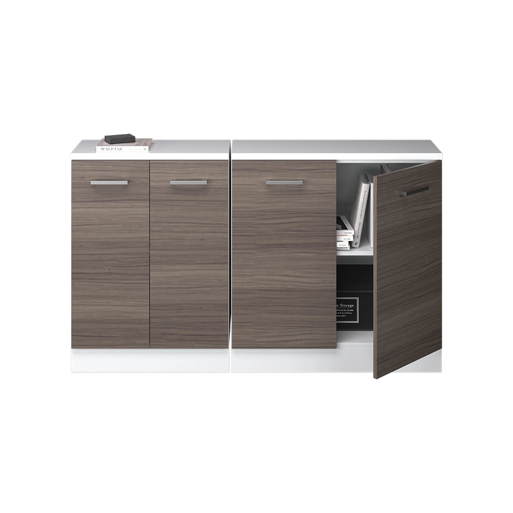 Set di mobili sottotetto Rion Grigio nobile/Bianco 140 cm Set di 2 carcasse armadio profondità 60 cm Vicco
