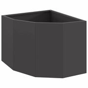 Fioriere | Cassetta per fiori | Vaso d'angolo Nero 45 x 45 x 35 cm Acciaio
