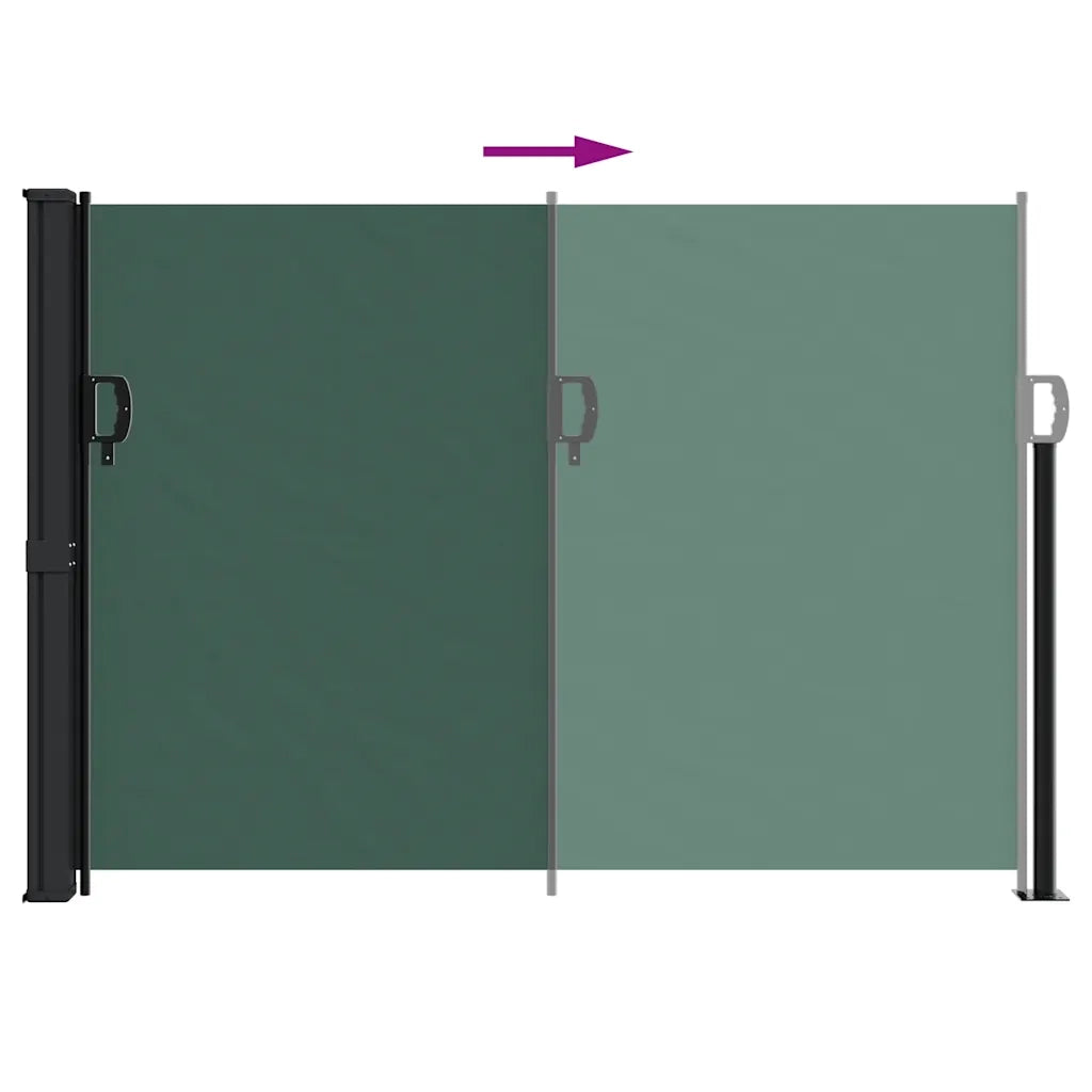 Tenda da Sole Laterale Retrattile Verde Scuro 140x500 cm