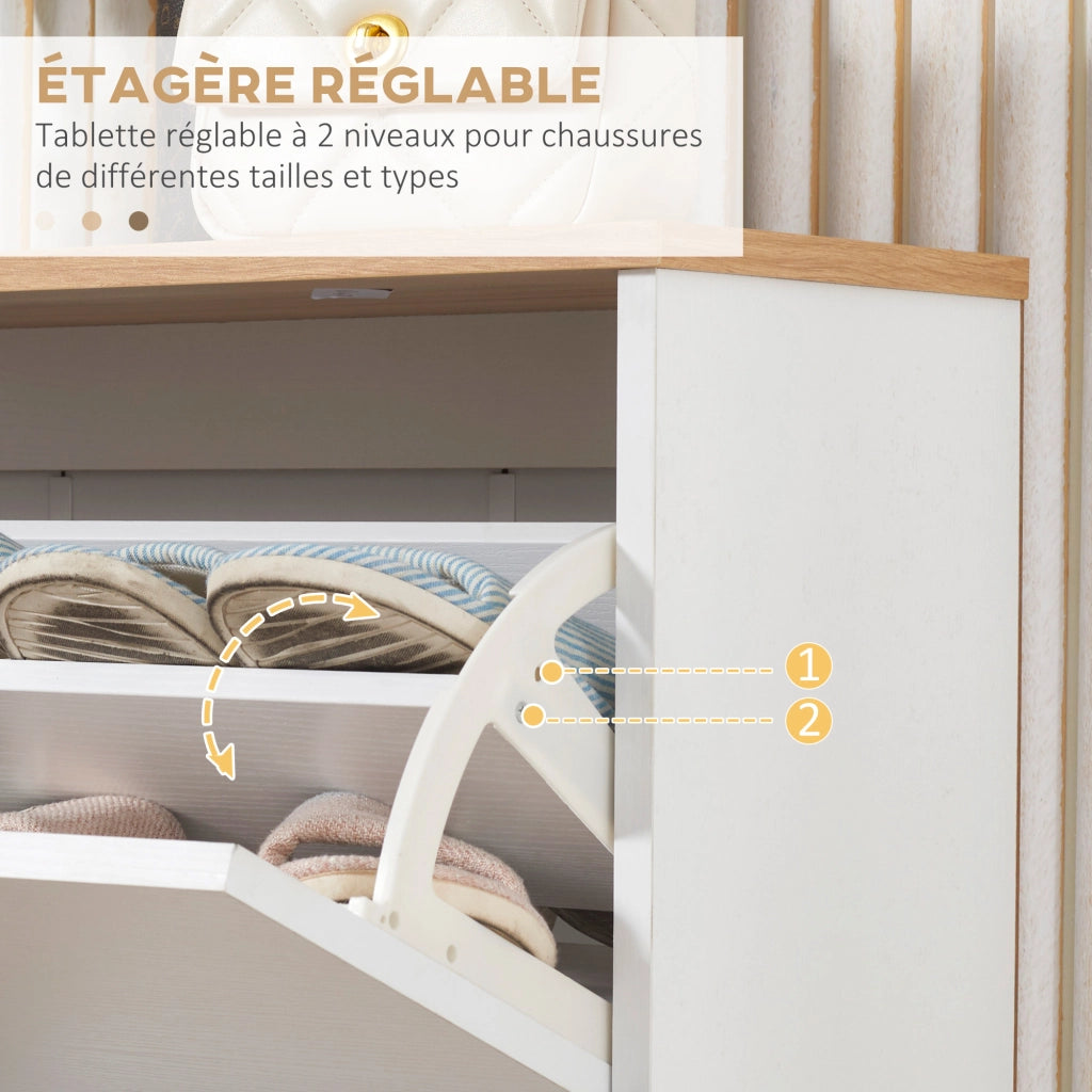 Scarpiera Scandinava 3 Ante ¨C Zephmum ¨C Bianco 70x23.5x122 cm