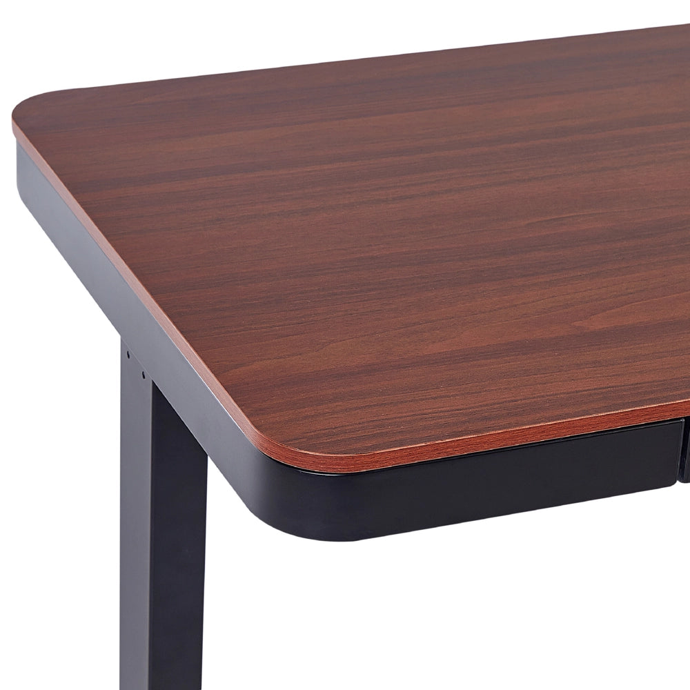 Scrivania elettrica ad altezza regolabile legno scuro e nero 120x60 cm ufficio studio lavoro