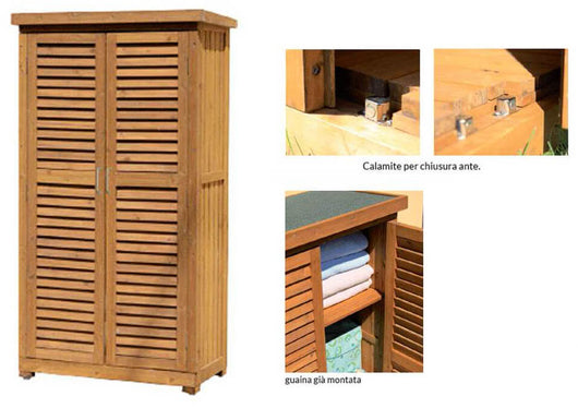 Mobiletto da Giardino Porta Utensili  87x45x160 cm in Legno