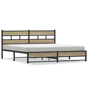 Letto matrimoniale | Letto per adulti | Giroletto senza Materaso in Metallo Rovere Sonoma 200x200 cm