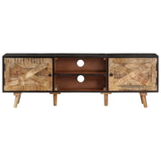 Mobile TV-Credenza per TV 140x30x46cm Legno di Mango Grezzo e Massello d'Acacia
