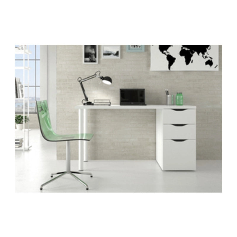 KIT SCRIVANIA ATHENA C/CASSETTIERA 138X60X74 BIANCO FORES HABITAT 1 PZ