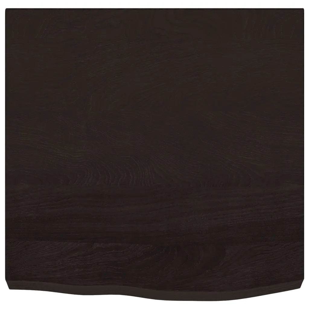 Piano Tavolo | Superficie Tavolo | Piano Scrivania Marrone 60x60x(2-6) cm Rovere Massello Trattato