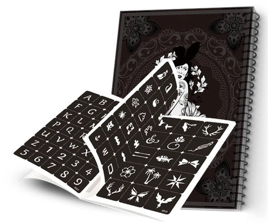 Stencili per Tatuaggio 115 Pezzi - Tatuaggi Temporanei - Schede Riciclabili - Facili da Utilizzare - Ricchi di Pattern - Tatuaggi Veloci