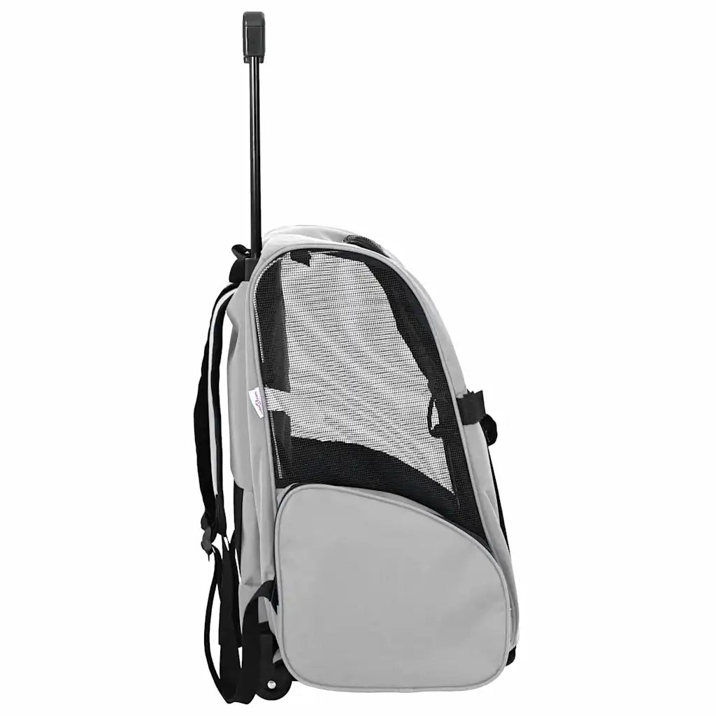 Carrello per animali domestici 3 in 1 design grigio 48x32x(57-106) cm tessuto Oxford 42007373
