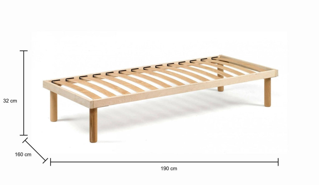 Rete letto matrimoniale Pietra, Rete ortopedica a doghe in legno, 100% Made in Italy, cm 160x190h 31