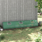 Serra a tunnel mini 300 x 80 x 45 cm in acciaio con copertura in PE e finestre a rete, verde