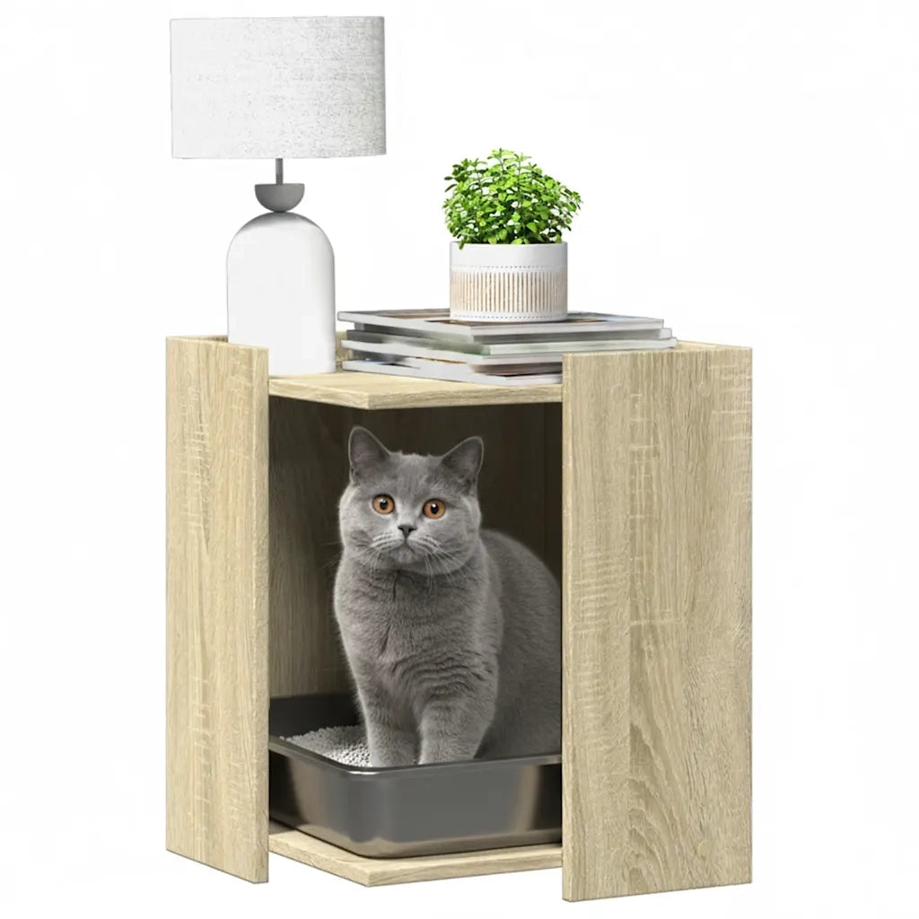 Recinto Lettiera Gatti Rovere Sonoma 60x40x40 cm in Truciolato 857744