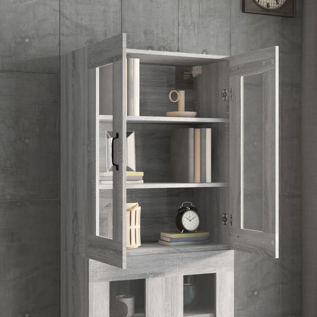 Armadietto Pensile a Parete Grigio Sonoma 69,5x34x90 cm cod mxl 11557