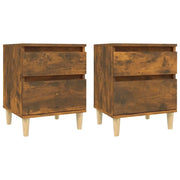 Set di 2 Comodini | Armadio da Notte | Mobiletto da notte Rovere Fumo 40x35x50 cm