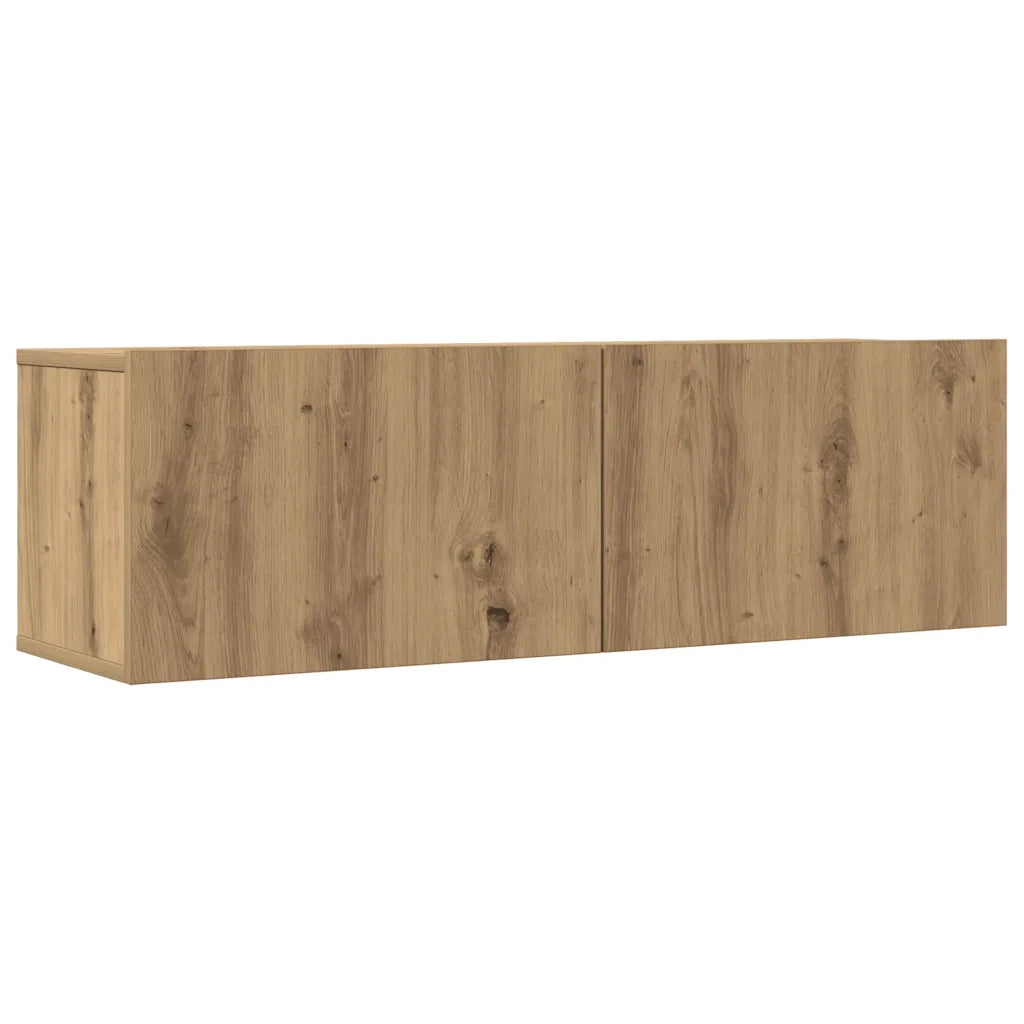 Set Mobile TV 7 pz Montato a Parete Rovere in Legno Multistrato 3329210