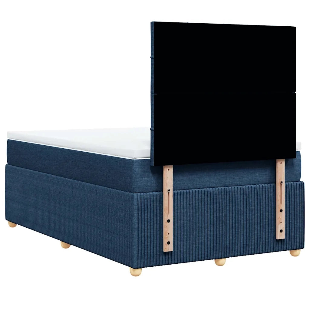 Giroletto a Molle con Materasso Blu 120x200 cm in Tessuto