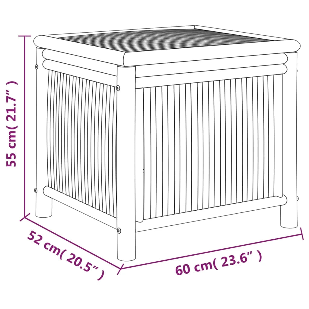 Contenitore da giardino/box 60 x 52 x 55 cm bambù 02_0013041