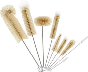 Set di pennelli di pulizia a setole lunghe a 9 pezzi per bottiglie con testa di pompon soffice - Multifunzionale per bicchieri, bottiglie di latte e altro ancora