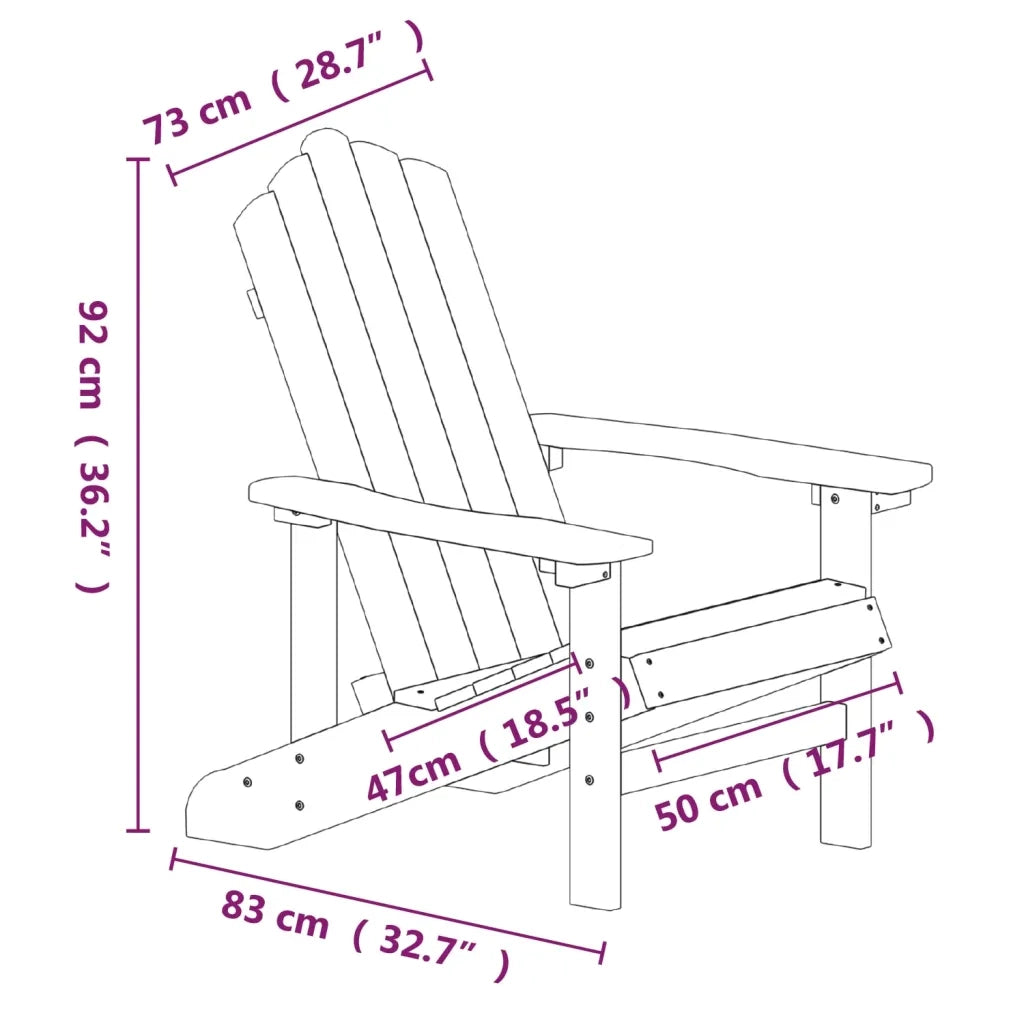 Sedie da Giardino Adirondack 2 pz | Sedie da Esterno in HDPE Marrone