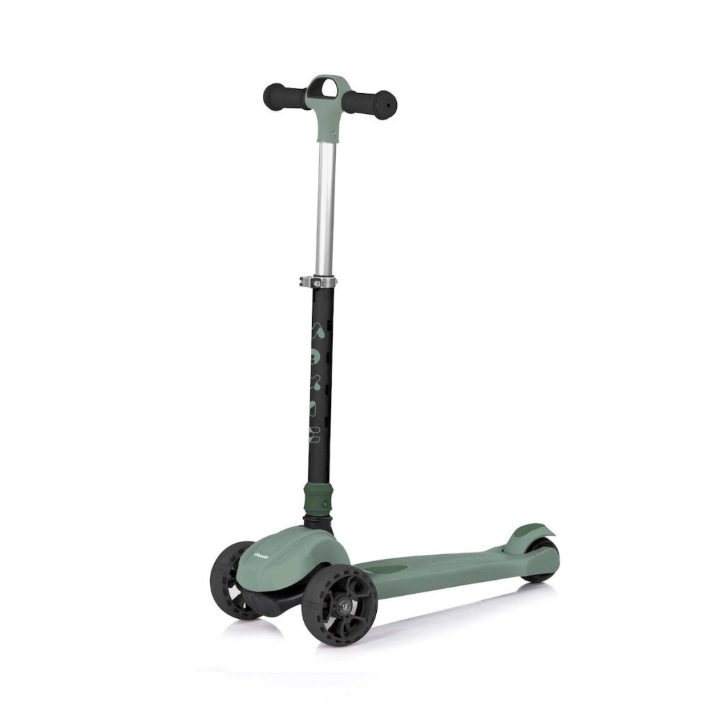 Monopattino per Bambini 3 anni Verde Modello Luxury fino a 50kg Scooter con ruote LED Pedana antiscivolo Freno incluso R