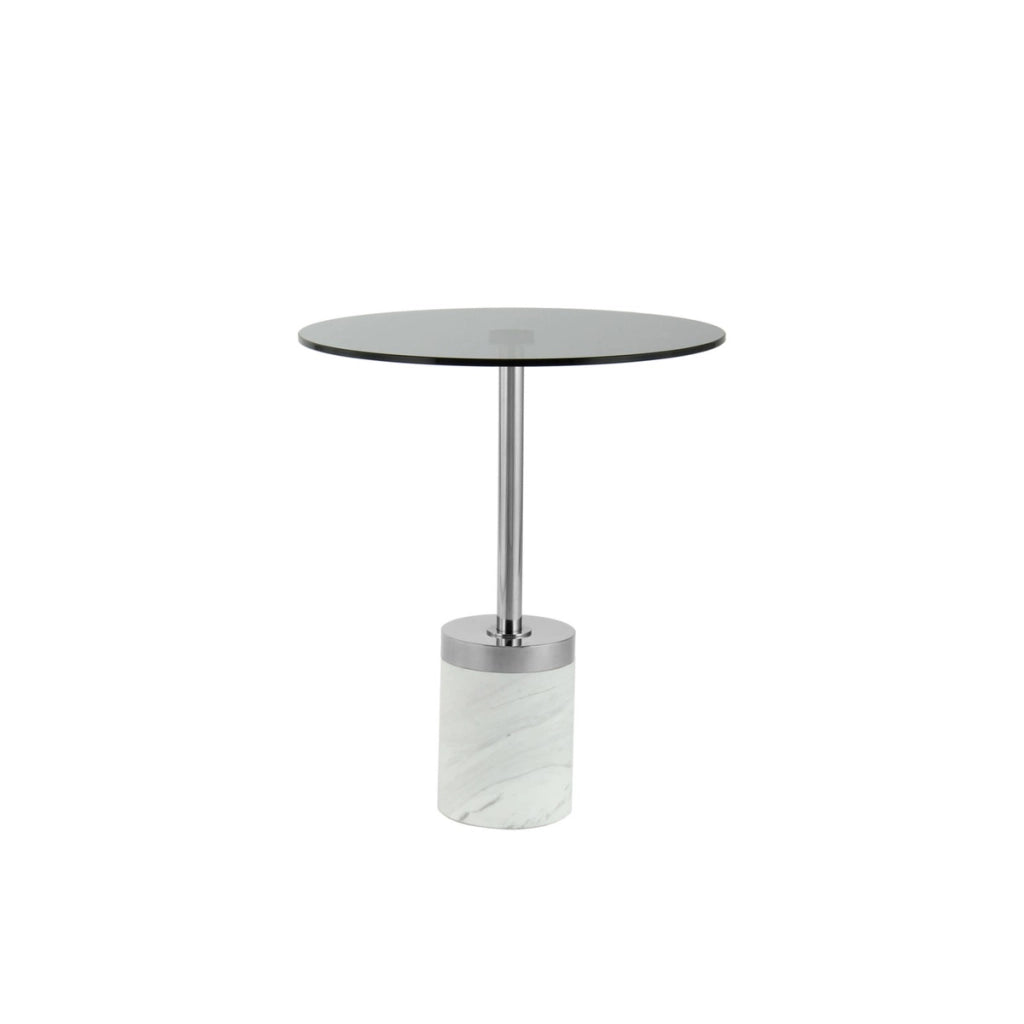 Tavolino da salotto Lana con base in marmo e piano in vetro