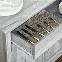 Credenza Cucina Country con Armadietto a 2 Ante e Cassetto, 80x39.7x80cm, Grigio