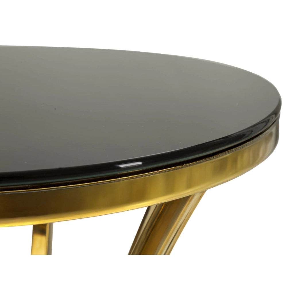 Tavolo VKH880, Oro, Vetro, 40x40x81 cm