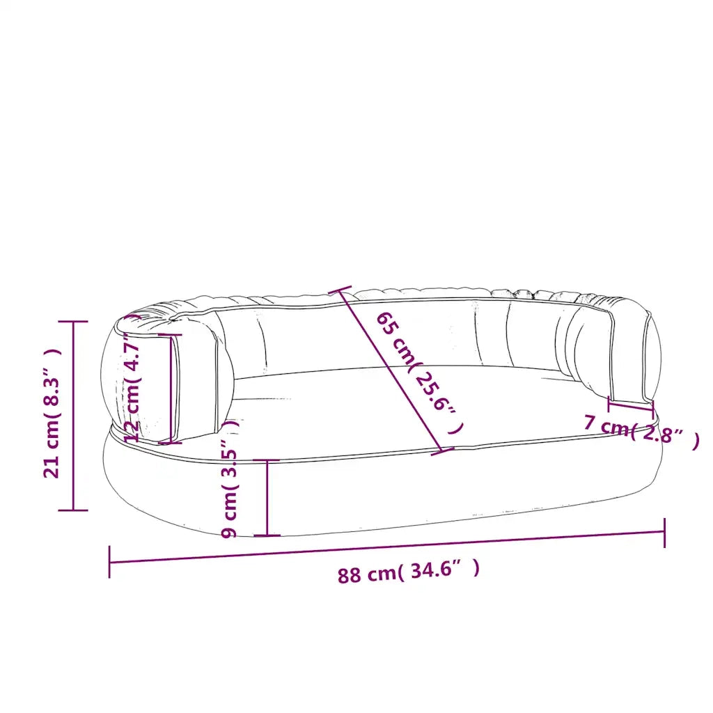 Letto Cani Ergonomico Gommapiuma Blu Scuro 88x65 cm Similpelle CFW8127064