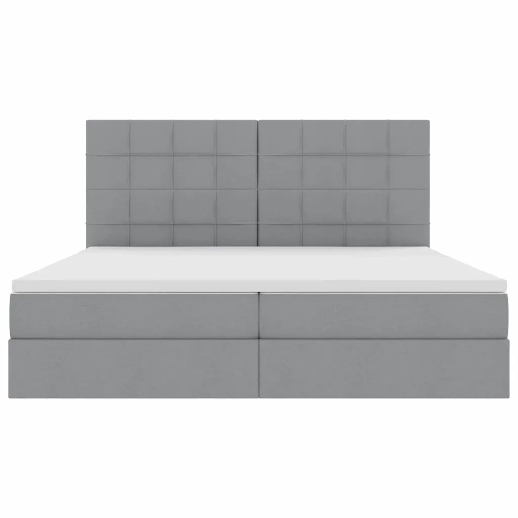 Letto con contenitore e LED con led Grigio chiaro 200 x 200 cm 3372438