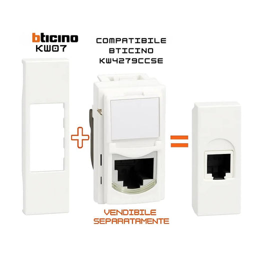 Bticino living now cover 1 modulo per moduli rj11 rj45 av lampada sicurezza *** colore bianco, confezione 1