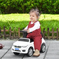 Macchinina per Bambini Cavalcabile con Volante, Fari e Musiche, Età 18-36 Mesi, Bianco