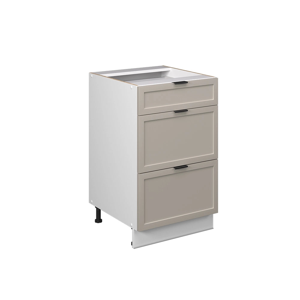 Mobiletto base per cucina Fame-Line GrigioBeige/Bianco 50 cm senza piano di lavoro Vicco
