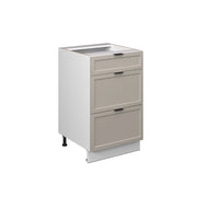 Mobiletto base per cucina Fame-Line GrigioBeige/Bianco 50 cm senza piano di lavoro Vicco