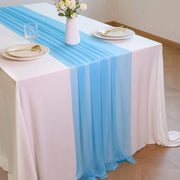 Tela da tavola trasparente in chiffon - 75x600cm Tela da tavola romantica in tulle - Decorazione da tavola in stile bohemien - Adatta per matrimoni, feste, docce di nozze, compleanni