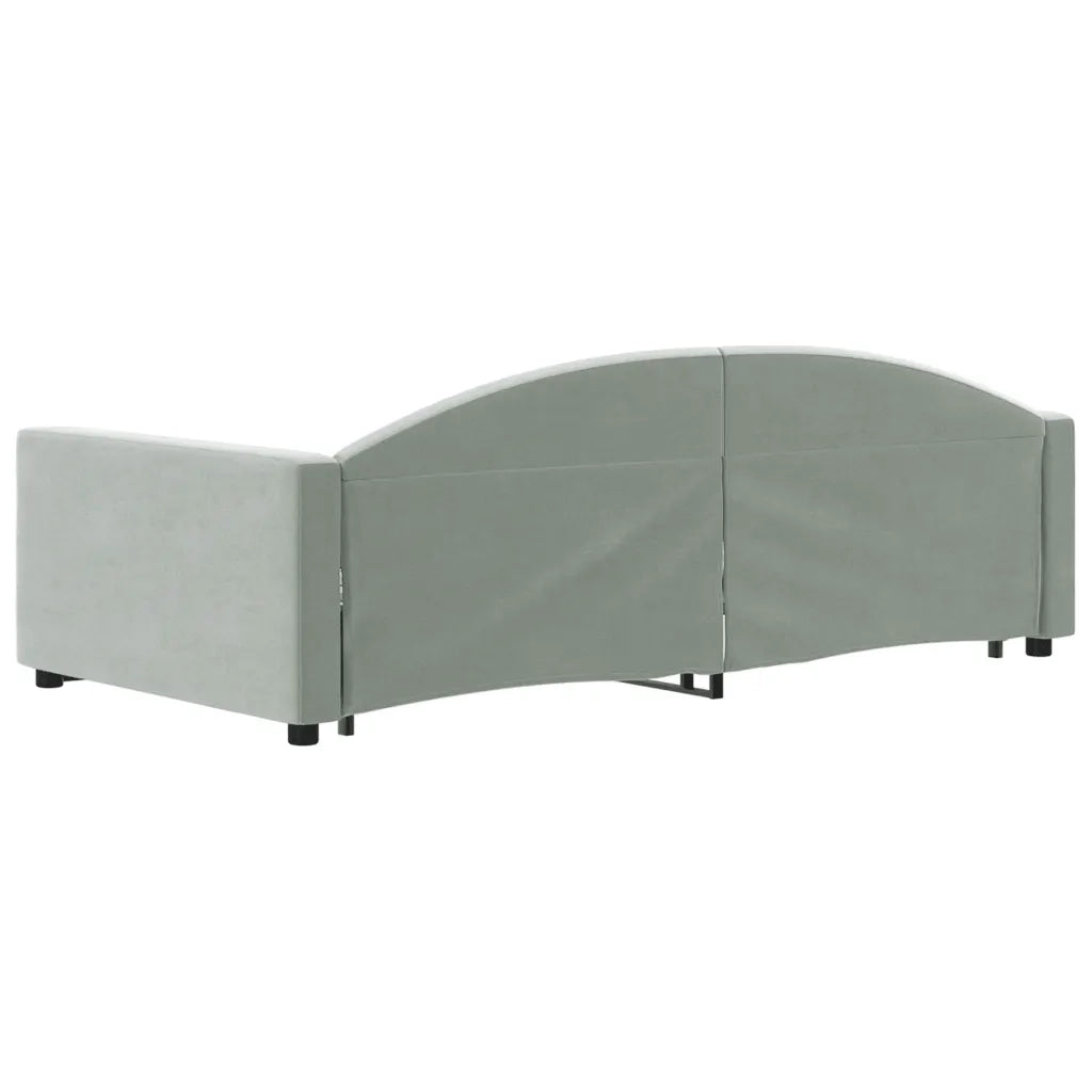 Divano Letto con Letto Estraibile-Sofa Letto-Daybed Grigio Chiaro 100x200 Velluto 647002