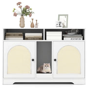 Recinto per lettiera per gatti 108 x 50,5 x 73,5 cm casa privata e tavolino design moderno pannello in legno ingegnerizzato bianco 20_0011735