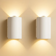 Set 2 Applique da Muro 2 Led Lampada a Parete Bianca Luce Bianco Caldo 4x6.5x4cm
