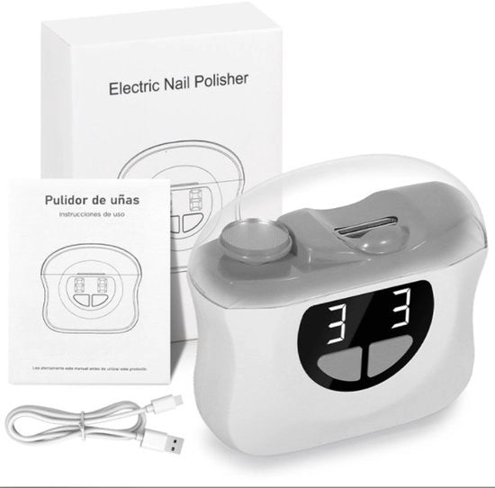 Nageltrattore elettrico - Trattore automatico di unghie - Illuminazione a LED - Cassetto di raccolta - per Bambini - Adulti e Anziani - Manicure - Pedicure per Casa - Bianco